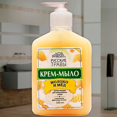 Мыло-крем жидкое Медиа 300мл Молоко и мед дозатор
